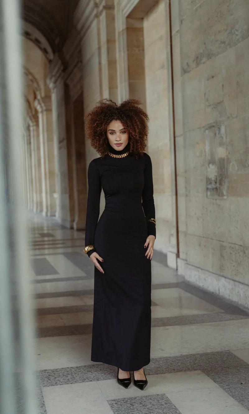 Jersey Dress Floor Length Silhouette