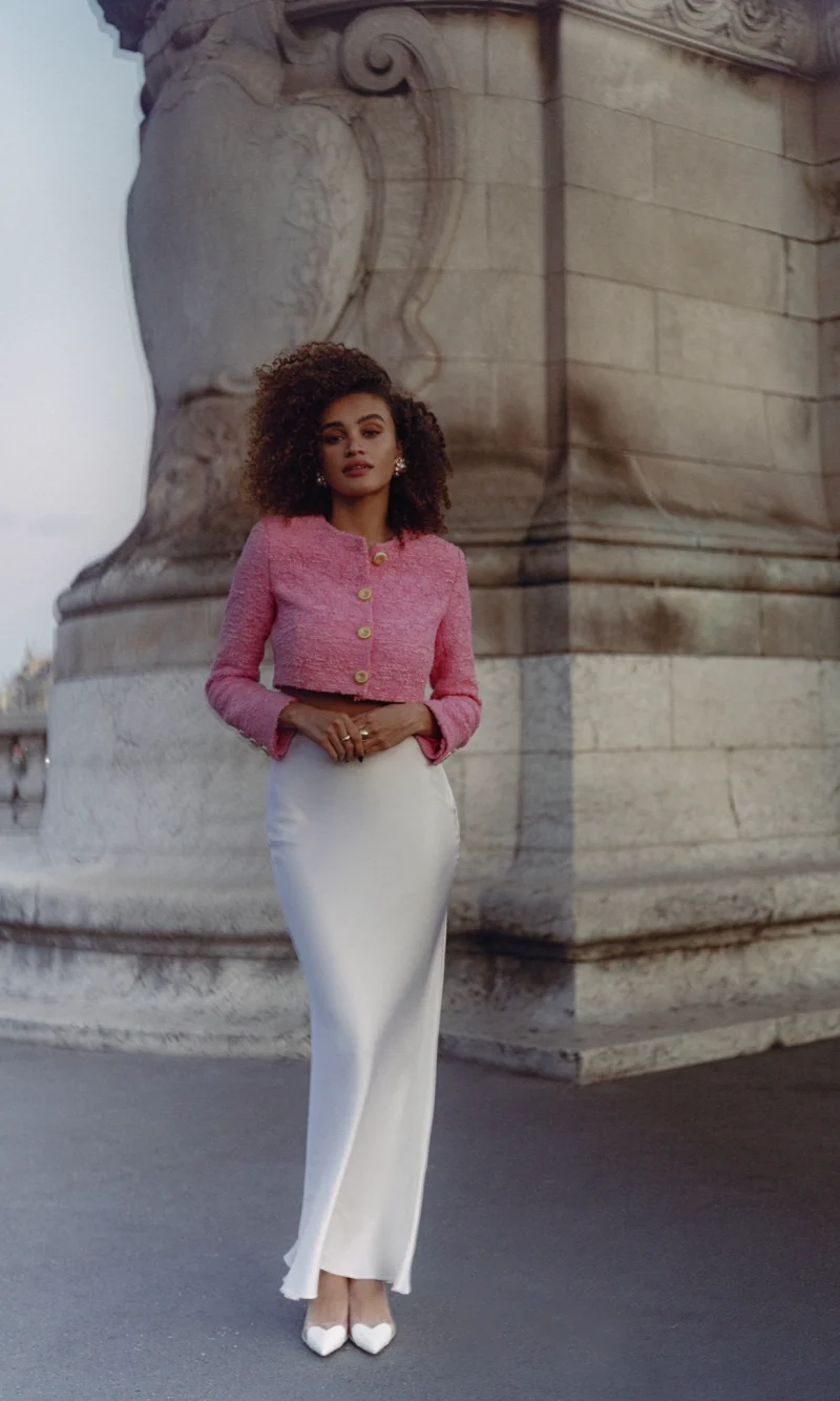Silk Maxi Skirt White