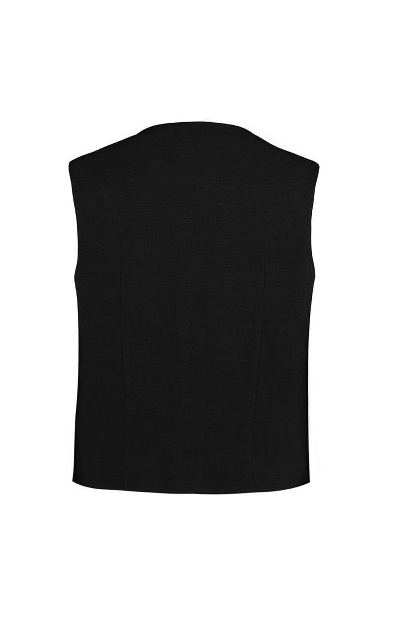 Linen Vest Black