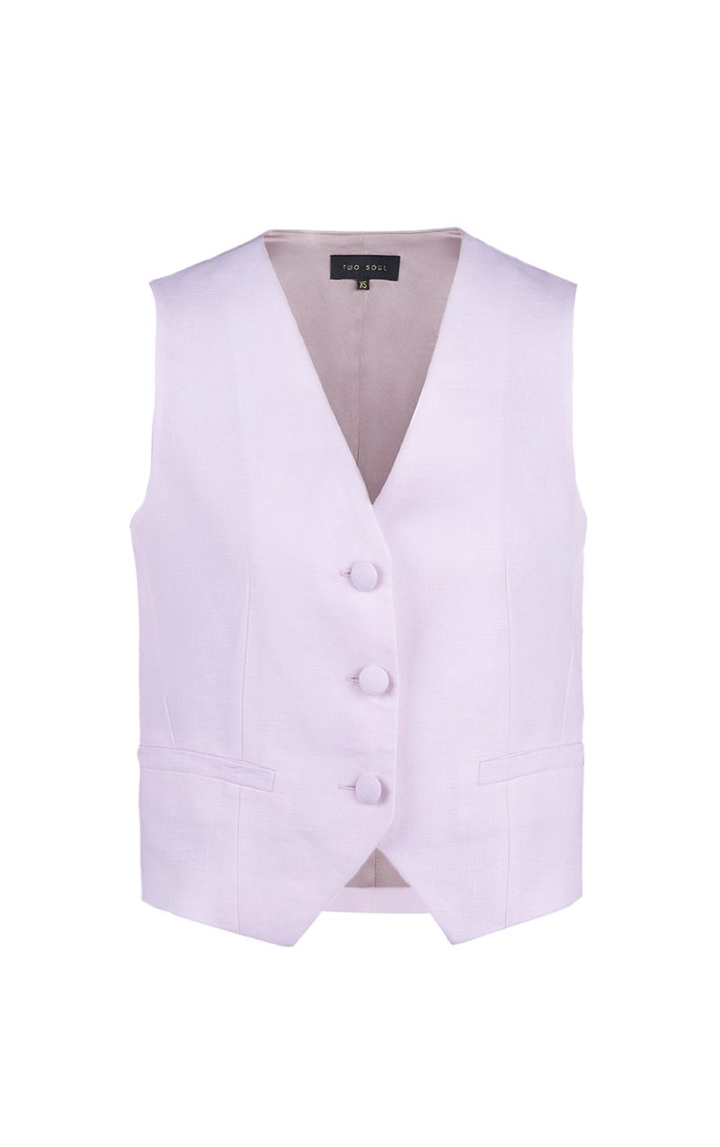 Linen Vest Pink
