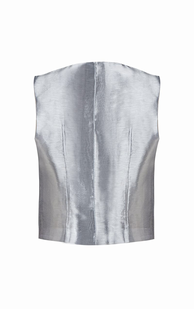 Metallic Vest Silver