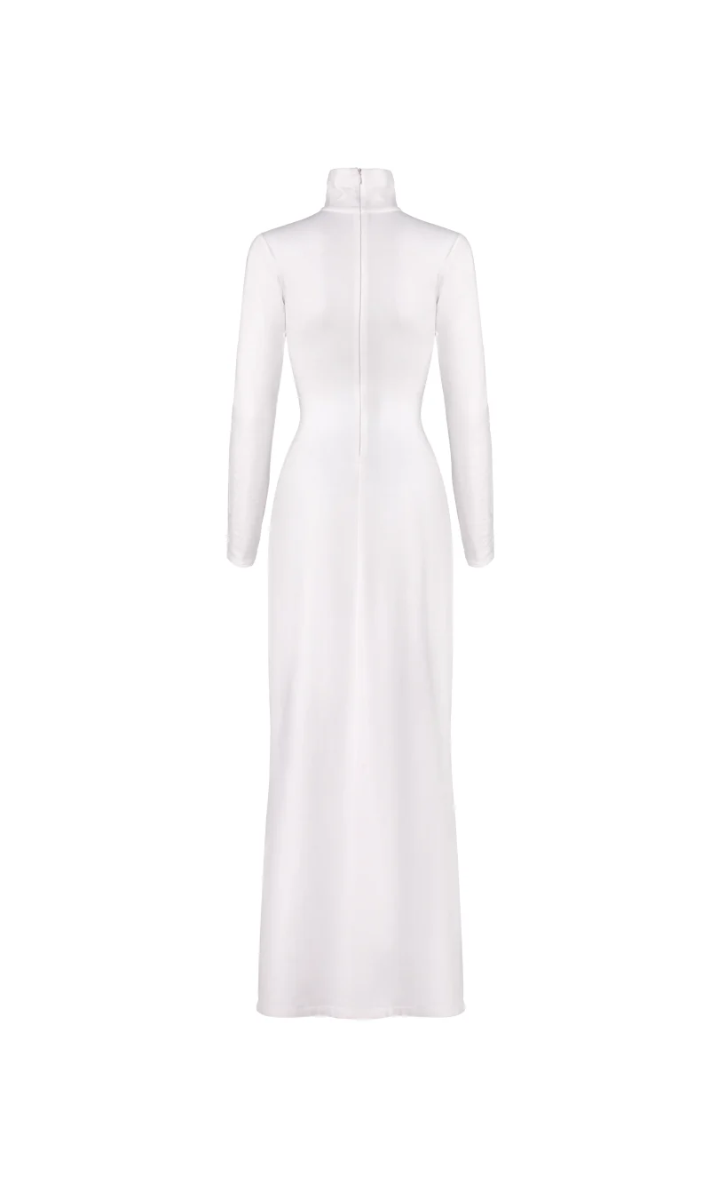 Jersey Dress Floor Length Silhouette White