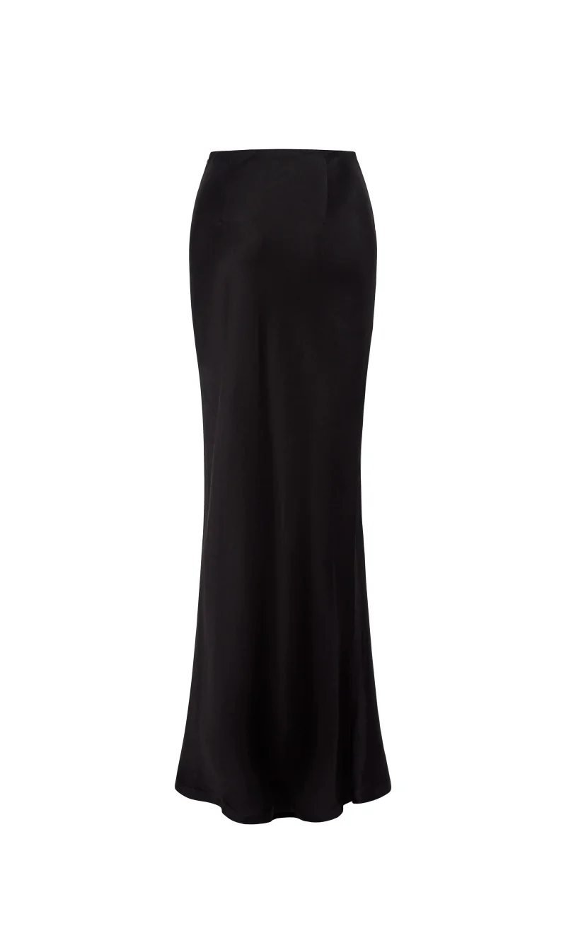 Silk Maxi Skirt Black