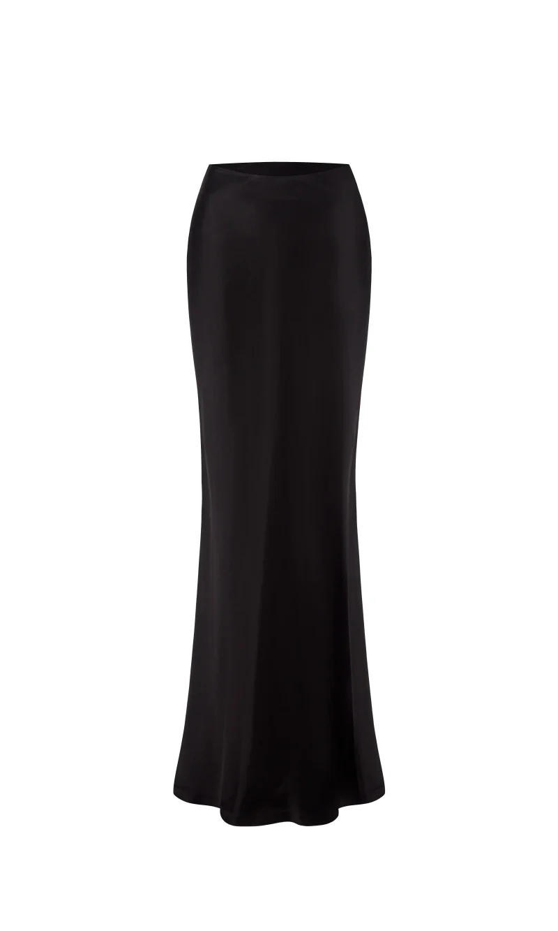 Silk Maxi Skirt Black